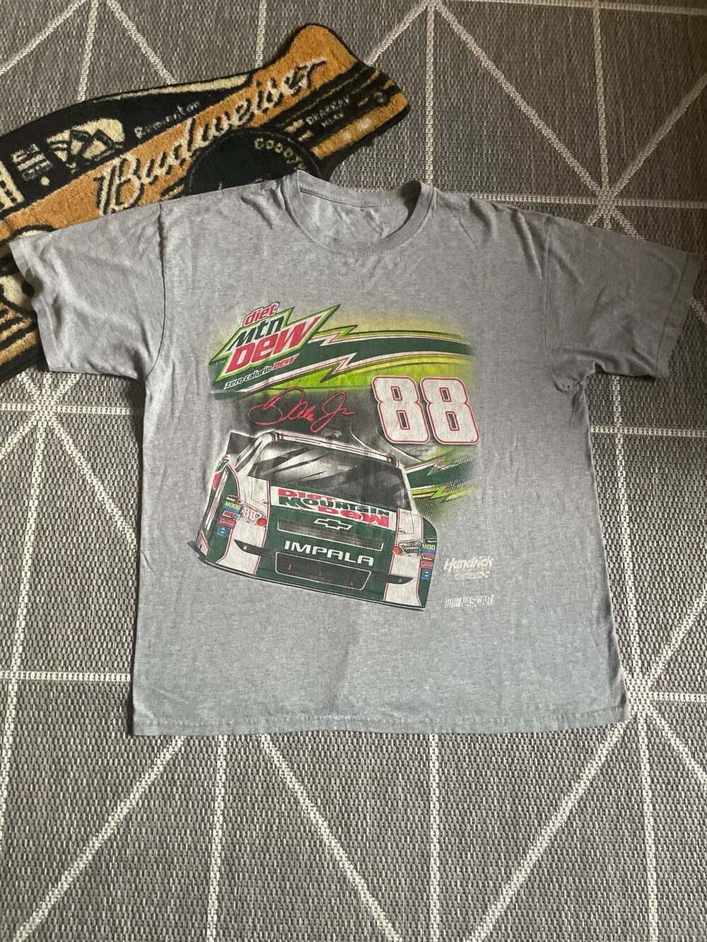 2000s NASCAR Dale Earnhardt Jr 88 Diet Mtn Dew T-Shirt Gray